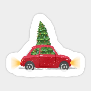 Vintage Wagon Christmas Shirt - Tree on Car Xmas Vacation T-Shirt Sticker